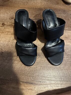 Piepiebuy Black Slide Sandals with Twisted Straps
